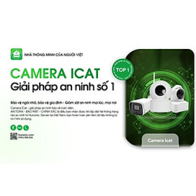 Camera Wifi Hunonic Icat 1080P Xoay 360 Độ, Theo Dõi Chuyển Động, Đàm Thoại 2 Chiều - Hàng Chính Hãng, Bảo Hành 1 Đổi 1.