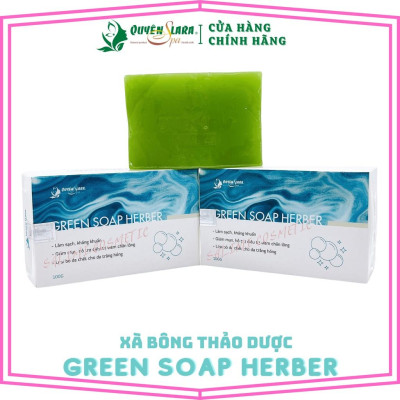 Xà Bông Thảo Dược Green Soap Herber Quyên Lara 100 Gram, Siêu Thơm,Tinh Chất Thiên Nhiên, Sáng Da