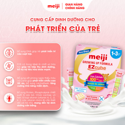 Sản Phẩm Dinh Dưỡng Công Thức Dạng Viên Meiji Growing Up Formula EZcube  - Nhập khẩu chính hãng (560g)