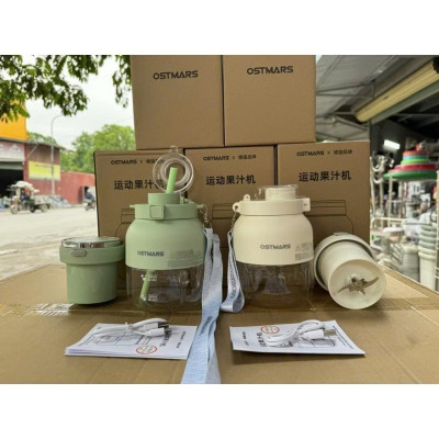 Máy Xay Sinh Tố Cầm Tay Mini Ostmars - Sạc Tích Điện, 10 Lưỡi Dao Đa Năng, Dung Tích 500ml - HÀNG CHÍNH HÃNG MINIIN