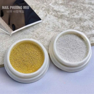 Khay Bi Tròn Mini 0.4mm Màu Trắng Bạc Vàng ANGELICA Làm Nail Bằng Thép Mạ Không Gỉ Sáng Bóng, Dễ Bám Dính Size Siêu Nhỏ Chuyên Dùng Trang Trí Móng