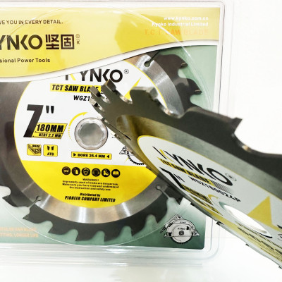 LƯỠI CƯA GỖ TCT 24 RĂNG đường kính phi Ø 180mm KYNKO WGZ180024P