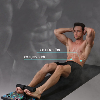 Bộ Dụng Cụ Chống Đẩy Đa Năng 3 Trong 1 Tích Hợp Tập Bụng,Dây Kéo Tay 