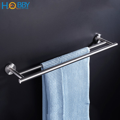 Giá treo khăn tắm quần áo có 2 thanh inox 304 Hobby Home Decor 2TT60