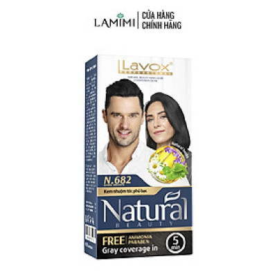 Kem Nhuộm Phủ Bạc Tóc Natural Siêu Dưỡng Lavox 40gx2
