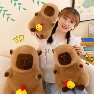 Thú nhồi bông capybara ciu gà đáng yêu - Size từ 35cm đến 65cm - Quà tặng gấu bông capybara có ciu hình gà kéo ra được.