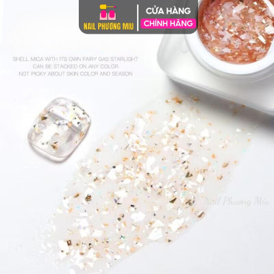 Gel Nhũ Tuyết Xà Cừ Lẻ 8g Làm Nail với Chất Gel Trong Suốt, Tạo Hiệu Ứng Lấp Lánh Độc Đáo, Dễ Sử Dụng Nail Phương Miu Sơn Gel