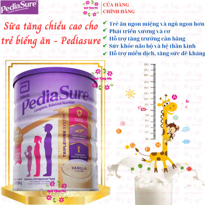 Sữa tăng chiều cao cho trẻ biếng ăn từ 1-10 tuổi Úc Pediasure Vanilla giúp phát triển cân đối chiều cao, cân nặng, trí não - QuaTangMe Extaste