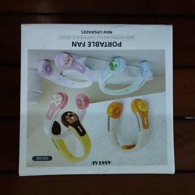 Quạt Đeo Cổ, Quạt Mini Đeo Cổ Hình Thú, Quạt Tích Điện 3 Cấp Độ Gió Siêu Mát, Giao Mẫu Ngẫu Nhiên - Hàng Chính Hãng