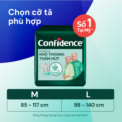 Tã dán người lớn CONFIDENCE CLASSIC DAY size M/L gói 15 miếng