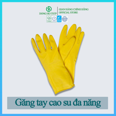 Găng tay cao su rửa chén - Găng tay cao su se viền màu vàng