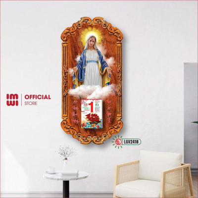 Lịch gỗ Công giáo Đức Mẹ Ban Ơn IMWI GIMIVINA LGV2418