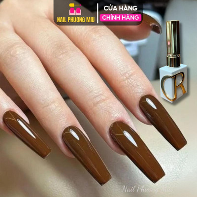 Sơn Gel CR Màu Nâu Socola Cafe Sữa, Đỏ Thuần, Đỏ Mận, Thạch Đỏ Rượu Vang, Trắng Gạo, Mắt Mèo Nâu Cao Cấp Chai Lẻ 15ml Làm Nail Nữ Women