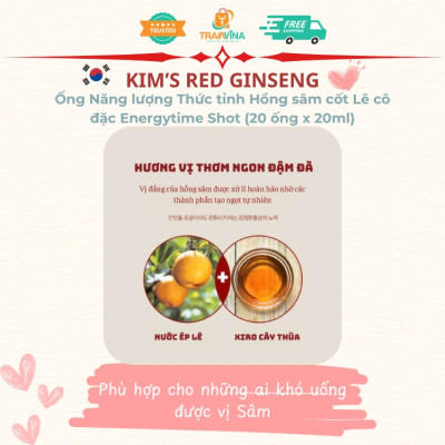 Ống Năng lượng Thức tỉnh Hồng sâm cốt Lê cô đặc Kim