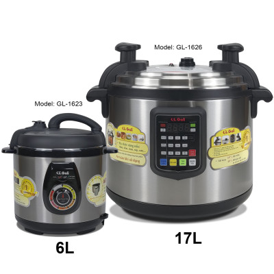 Nồi áp suất Gali GL-1626, dung tích 17lít, Sử dụng hoàn hảo cho các nhà hàng, quán ăn, trường học, hàng chính hãng 100%, bảo hành 24 tháng Gali