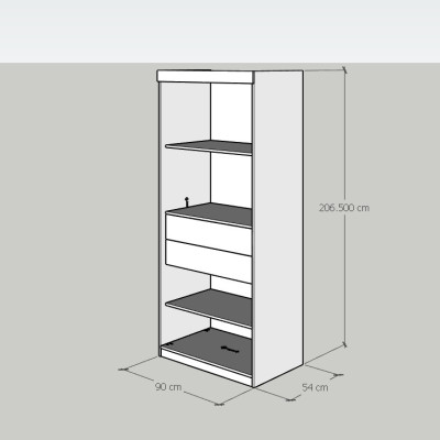 [Happy Home Furniture] CATY, kệ sách 6 tầng - 2 ngăn kéo,  90cm x 55cm x 207cm (DxRxC), KSA_005
