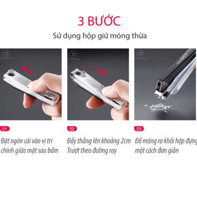 Bấm móng tay đầu thẳng KAI Nhật Bản màu đen KE0123