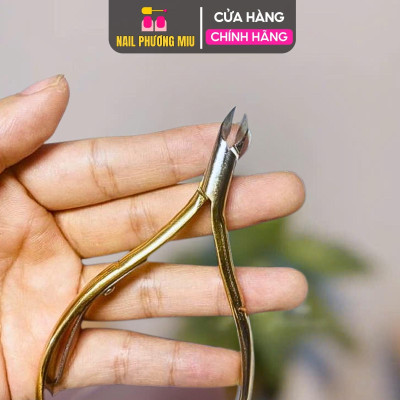 Kìm Nhặt Da HẢI ĐĂNG Màu Vàng Trắng Thép Cao Cấp Không Gỉ Làm Nail, Mũi Dài 1.5cm Đầu Vuông, Kềm Bán Nguyệt, Sắc Bén, Bền Lâu Nữ Women