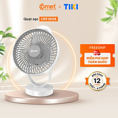 Quạt Sạc Tích Điện COMET CRF1606 treo tường, để bàn siêu tiện lợi Hàng Chính Hãng 