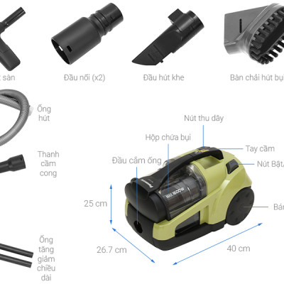 Máy hút bụi Panasonic  MC - CL571GN49 - 1600W. Hàng chính hãng