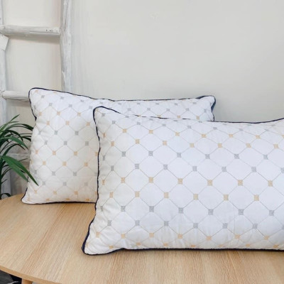 Đôi ruột gối nằm trần trám LIDACO cao cấp bông tự nhiên vải cotton 100% kích thước 50x70cm (2 chiếc)