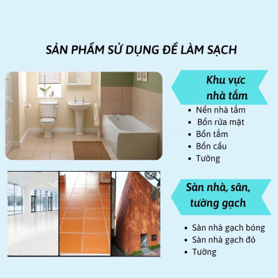 Làm Sạch Sàn Gạch, Thiết Bị Men Sứ - Super Clean S90 Tẩy Xi Măng, Vôi Vữa, Rong Rêu