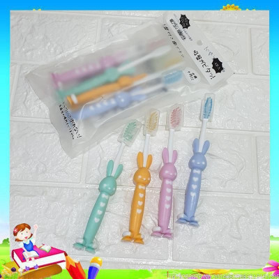 Đồ dùng Sản phẩm dụng cụ vệ sinh -Set  4 bàn chải đánh răng hình thú cho bé có đế hít ,nhiều màu ,phù hợp cho bé dưới 10 tuổi
