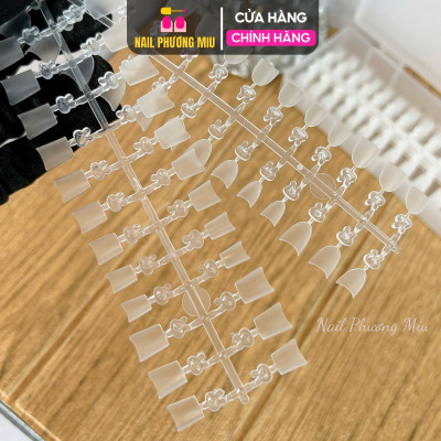 Móng Tip Ngắn Form Bầu Tròn Thang Vuông Trong, Hộp 240 Móng Dẻo Chuẩn Form, Nhựa Cao Cấp, Dễ Sử Dụng Cho Làm Nail Nữ