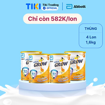 Combo 4 Sữa Abbott Grow 2+ 1,6kg cho trẻ 2 tuổi trở lên