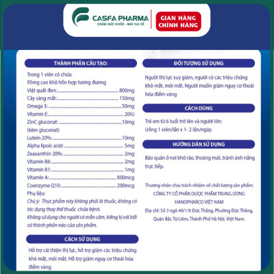 Viên uống bổ mắt THE EYE GOLD giảm nhức mỏi mắt, tăng cường thị lực hộp 30 viên