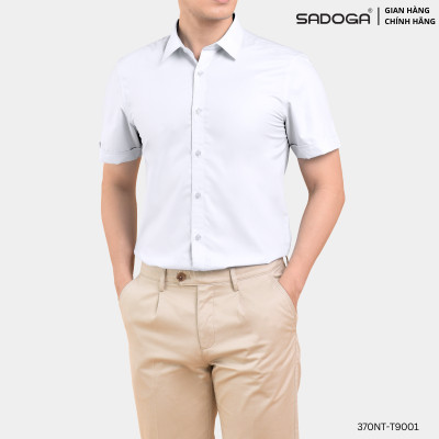 Áo Sơ Mi Nam Sadoga Thoáng Mát Ngắn Tay Dáng Regular Fit, Chất liệu mềm mịn, mát mẻ T9001