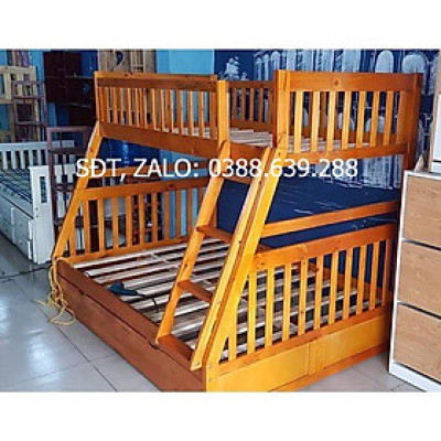 Giường Tầng Bình Long Gỗ Tự Nhiên- Vàng