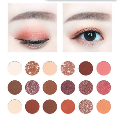 Hộp kẻ mắt 18 màu gồm 12 màu lì và 6 màu nhũ mềm mịn ,siêu bám da ,không bị trôi ,lem , dụng cụ trang điểm ,có thể phối màu yêu thích giúp đôi mắt nổi bật hơn , tôn lên vẻ đẹp ngọt ngào nữ tính
