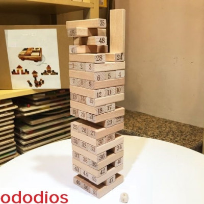 Đồ Chơi Rút Gỗ Trẻ Em - 2 Cỡ (Lớn và Nhỏ) - 54 Thanh Rút Gỗ Kèm 4 Con Súc Sắc Cho Bé – Bộ Đồ Chơi Rút Gỗ Cao Cấp Chính Hãng dododios