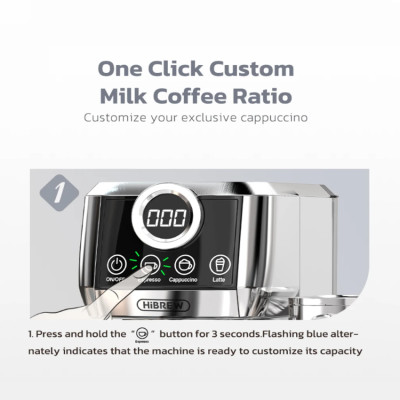Máy pha cà phê Espresso bán tự động 3 trong 1 Thương hiệu HiBREW H13A Mỹ Với Công suất 1350W, Áp suất 20 bar - Bảo hành 12 tháng, Hàng Nhập Khẩu