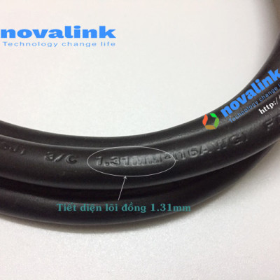 Dây nguồn C14 C15 dài 2M Novalink NV-51005A (13A, 16AWG) – Dùng cho UPS, PDU, Server, PDU, máy tính - Hàng chính hãng