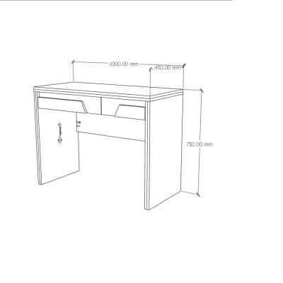 [Happy Home Furniture] PONIX, Bàn trang điểm 2 ngăn kéo, 100cm x 45cm x 75cm ( DxRxC), BAN_066