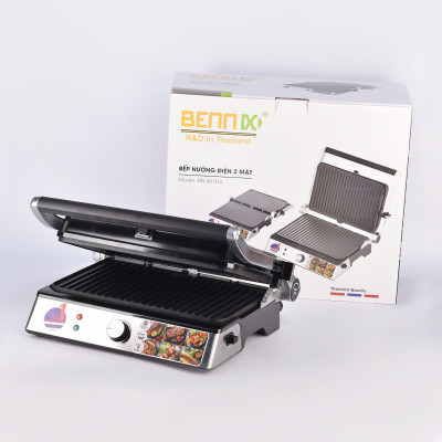 Máy Kẹp Nướng Bánh Mỳ sandwich, Bếp Nướng Điện Thái Lan BENNIX BN901EG, công suất 2200W, hàng chính hãng