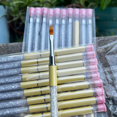 Cọ Ombre Cán Đá Sang Chảnh - Chuyên Dụng Làm Nail, Đầu Dẹt Lông Thưa, Cán Đá, Thiết Kế Đẹp, Tiện Dụng