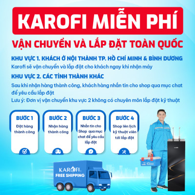 Máy lọc nước nóng lạnh Karofi KAD-N91 10 lõi Smax hàng chính hãng
