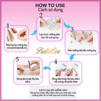 Set 34 Miếng Dán Móng Tay Chân Silicon Nhập Khẩu Hàn Quốc Silicon Bellaeve