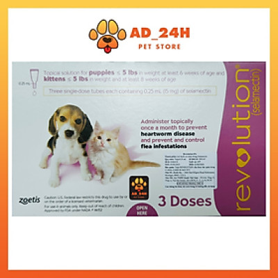 REVOLUTION nhỏ gáy cho Chó Mèo nhỏ dưới sạch ve bọ chét và giun