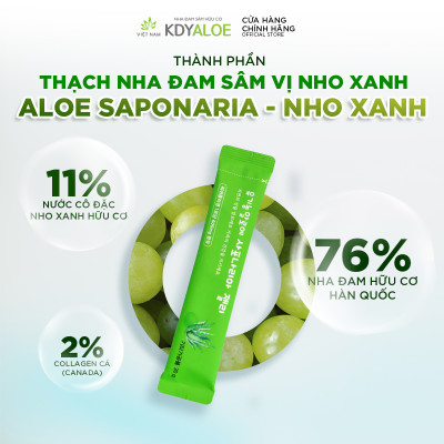 THẠCH COLLAGEN NHA ĐAM SÂM NHO XANH HỮU CƠ (set 30 gói) HỖ TRỢ ĐẸP DA