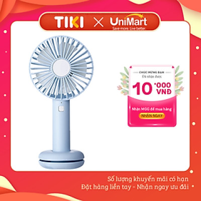 Quạt Mini Cầm Tay Damas Donut T9 Tích Điện Tiện Lợi Kèm Cáp Sạc - Tích Hợp Đèn Led Đổi Màu Lung Linh, Ảo Diệu -  Thiết Kế Chân Đế Thiết Kế Bánh Donut Giữ Quạt Để Bàn ( Đế Silicon Là Ngăn Để Cáp Sạc 0,5m)  - Hàng Chính Hãng