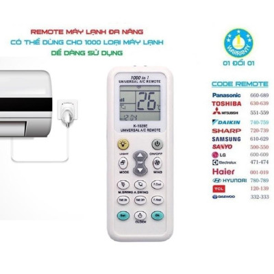 Remote máy lạnh, remote điều hòa điều khiển máy lạnh hãng Nhật, nội địa Nhật, Việt Nam 1000 tần số