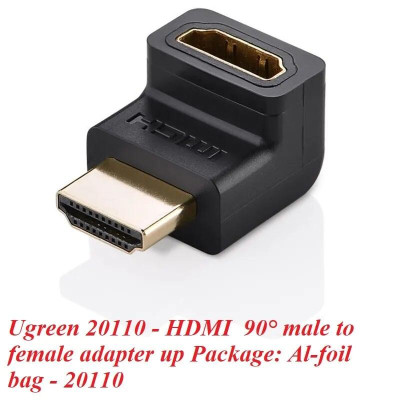 Ugreen UG20110HD112TK Màu Đen Đầu nối dài HDMI gập 90 độ - HÀNG CHÍNH HÃNG