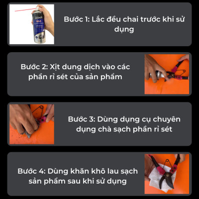 Bình Xịt Chống Rỉ Sét Bôi Trơn Đa Năng Cho Kim Loại O’tech BX-2 (450ml) Lubricant Oil - Hàng Chính Hãng