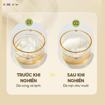 Máy Xay Sinh Tố Bear Máy Xay Cầm Tay Máy xay Đa Năng Tích Điện Xay Smoothie Xay Nhuyễn Rau Củ SB-MX04K - Hàng Chính Hãng