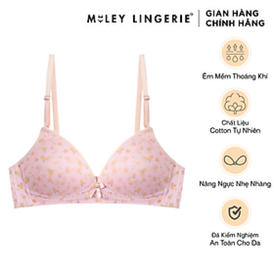 Áo Ngực Nữ Không Gọng Thun Lạnh Mút Mỏng Hoa Văn Active Miley Lingerie - Màu Tím BRM10015
