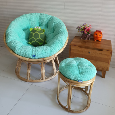 Ghế thư giãn papasan đủ size (vải nhung cao cấp - Xanh ngọc)